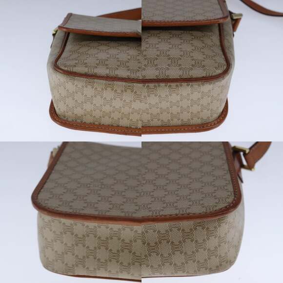 CELINE Macadam Canvas Circle Shoulder Bag Beige - Picture 10 of 12